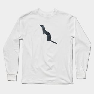 Ferret Black Silhouette Art Long Sleeve T-Shirt